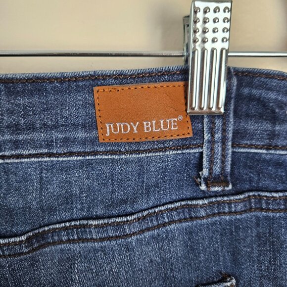 Judy Blue Womens High Waist Raw Hem Dark Wash Skinny Jeans Size 32W Raw Hem - Picture 9 of 11